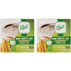 2-pack Ball Wide Mouth Mason Jar Lids 12-Count per Pack Bands Not Included